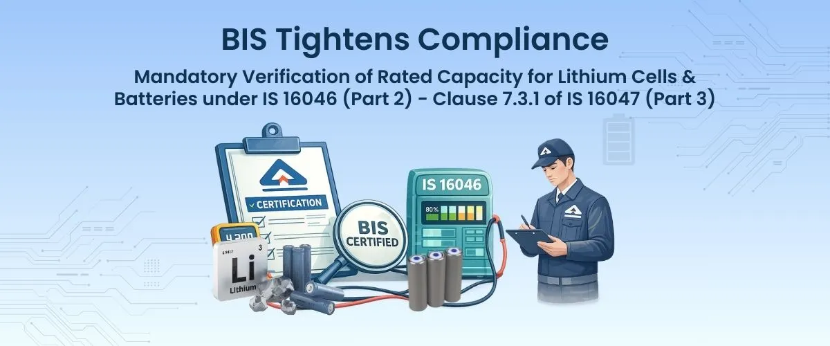 BIS CRS registration for lithium-ion batteries India IS 16046 certification