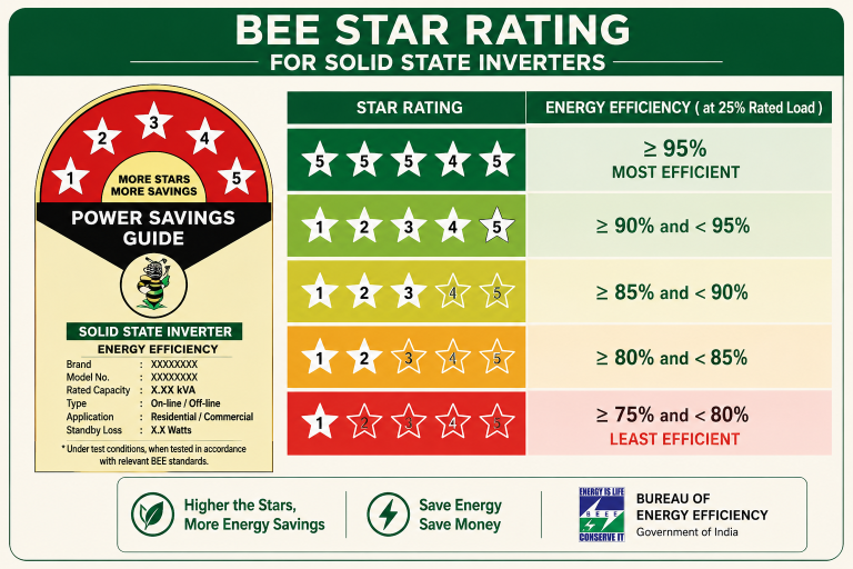 BEE Star Rating & Registration for Solid State Inverters in India: Efficiency, Star Labelling and the Complete Process