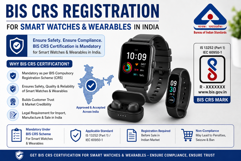BIS CRS Registration for Smart Watches & Wearables in India: Standards, Process and the Full Compliance Picture