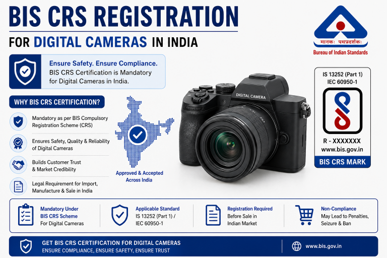 BIS CRS Registration for Digital Cameras in India: Standards, Battery Safety and the Complete Compliance Process