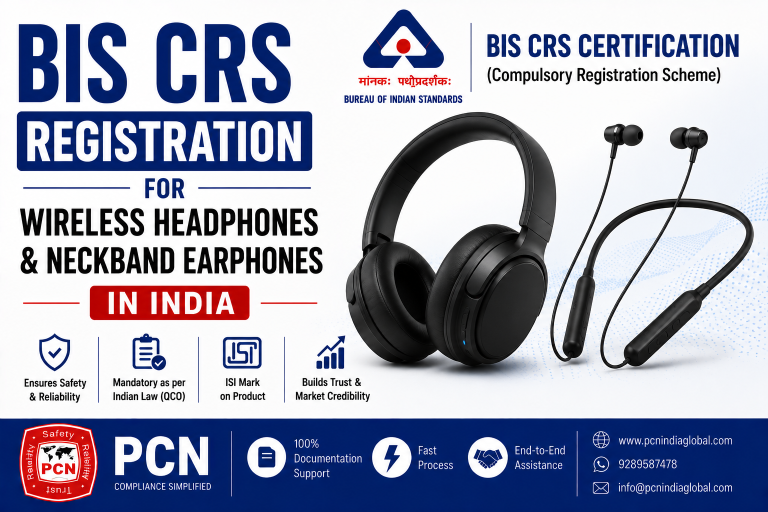 BIS CRS Registration for Wireless Headphones & Neckband Earphones in India: Standards, Battery Safety and the Complete Process