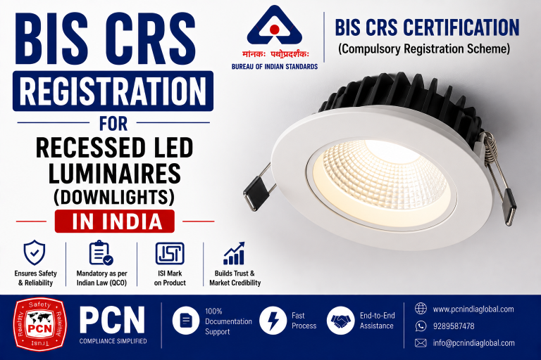 BIS CRS Registration for Recessed LED Luminaires (Downlights) in India: IS 10322 (Part 5/Section 2) and the Complete Process