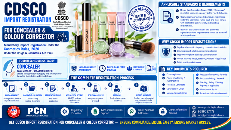 CDSCO Import Registration for Concealer & Colour Corrector in India: Standards, Documents and the Complete Process