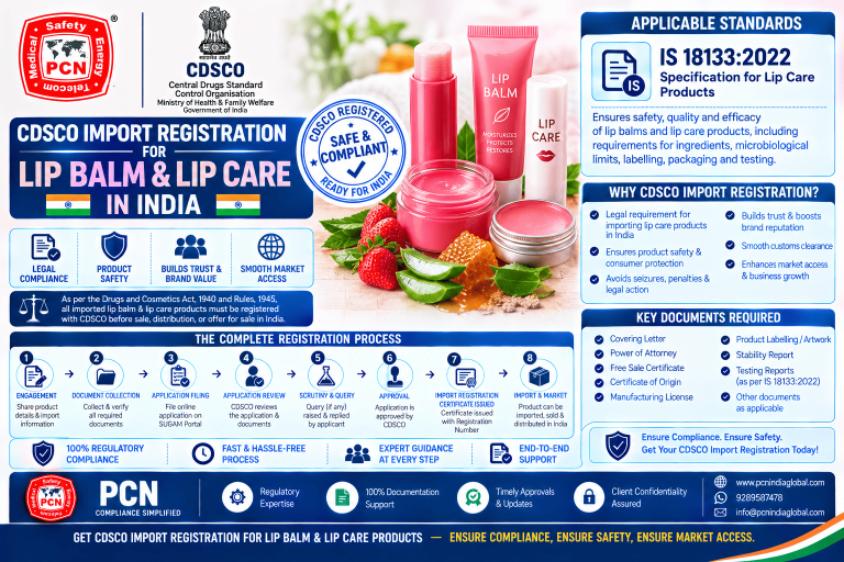 CDSCO Import Registration for Lip Balm & Lip Care in India: Standards, Documents and the Complete Process