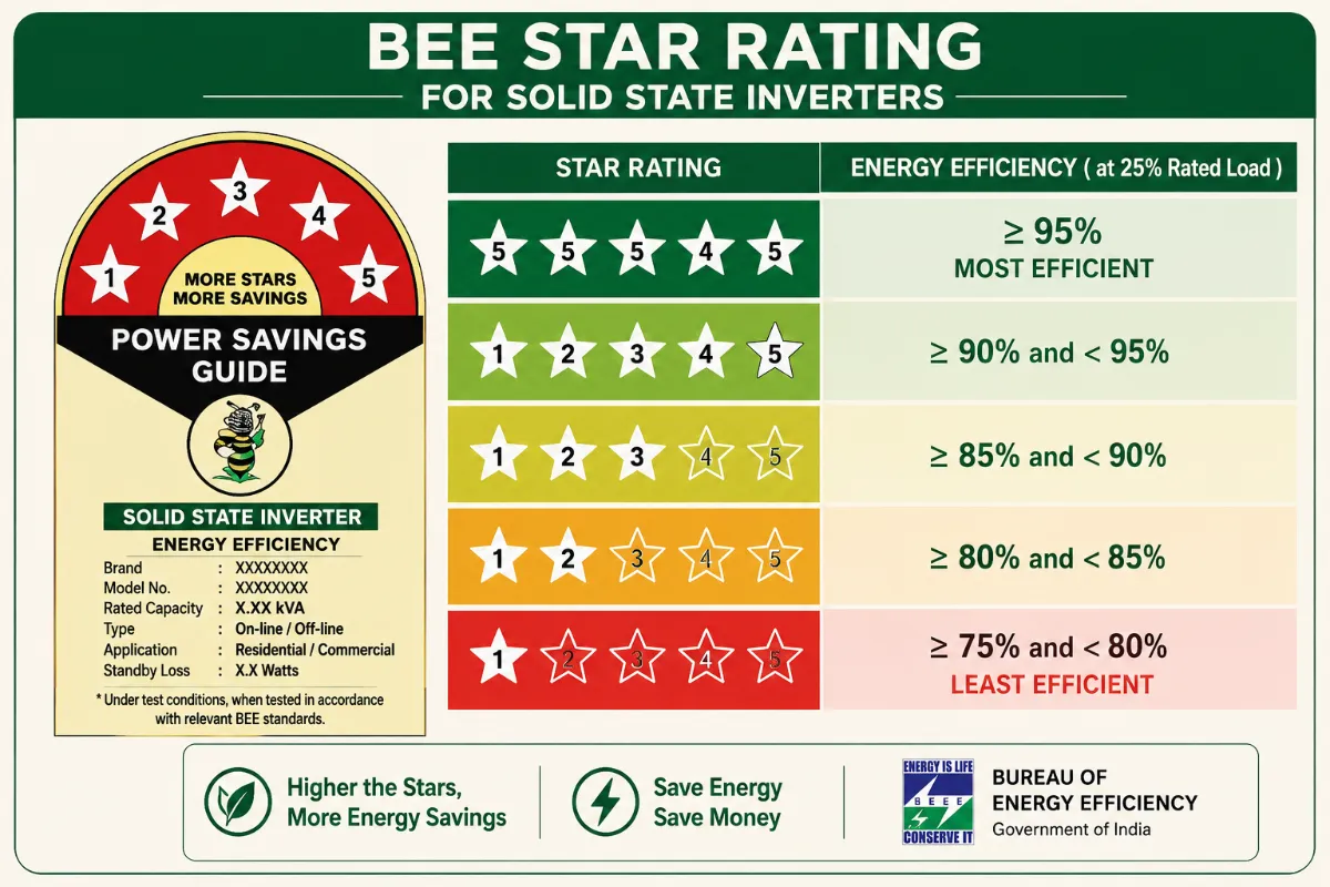 BEE Star Rating & Registration for Solid State Inverters in India: Efficiency, Star Labelling and the Complete Proc
