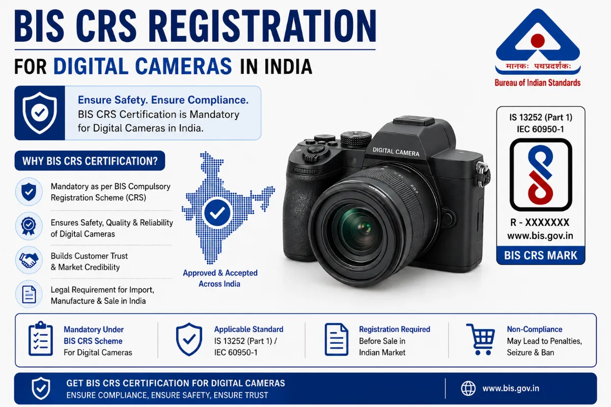 BIS CRS Registration for Digital Cameras in India: Standards, Battery Safety and the Complete Compliance Process