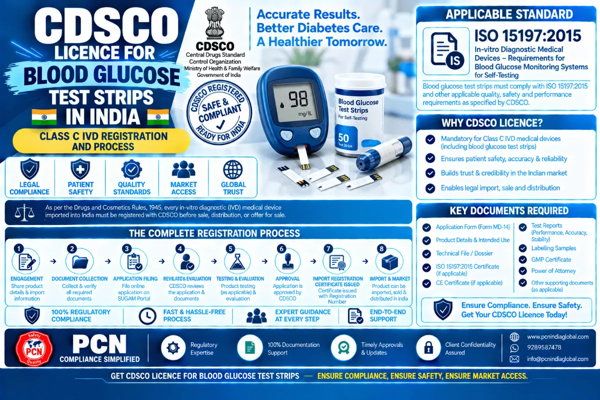 CDSCO Licence for Blood Glucose Test Strips in India: Class C IVD Registration and Process