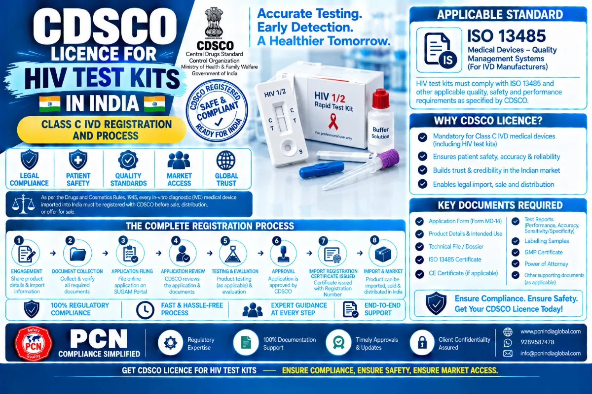 CDSCO Licence for HIV Test Kits in India: Class D IVD Registration and Process
